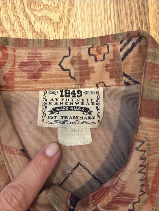 Vintage 1849 Authentic Ranchwear Two-Piece Southwestern Fringe Top - Picture 6 of 6